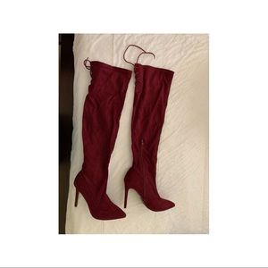 Burgundy boots
